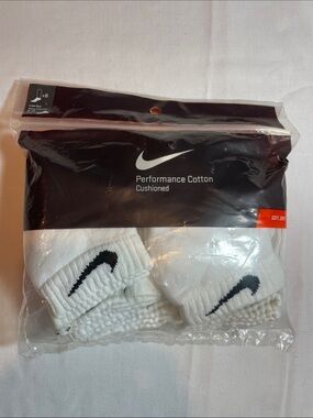 Nike White Athletic Crew Socks with Black Swoosh - Pack